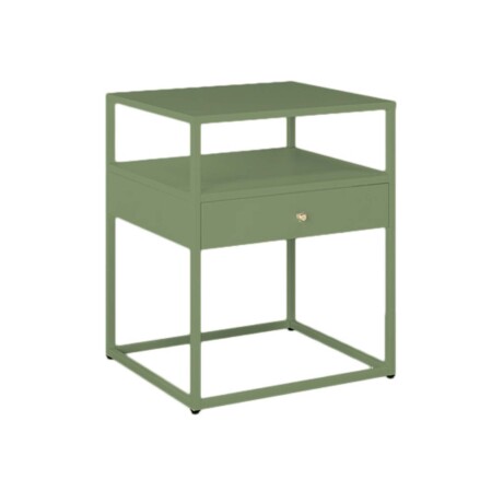 MESA LATERAL BAJA METAL VERDE OLIVIA