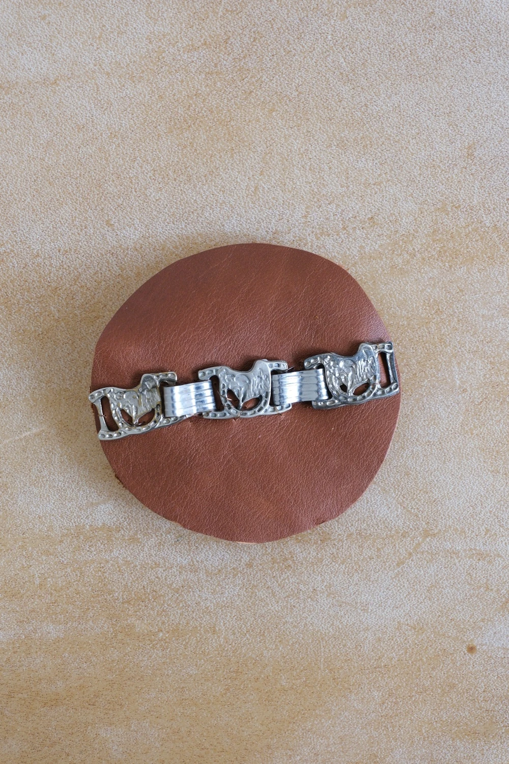 Round Leather Headpiece