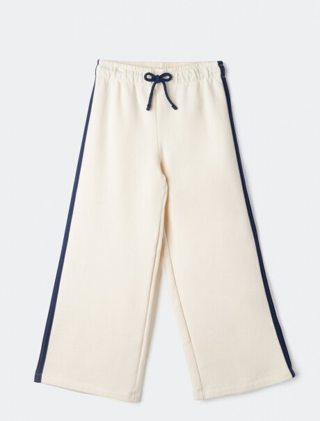 PANTALONES DEPORTIVOS DE PIERNA ANCHA BLANCO