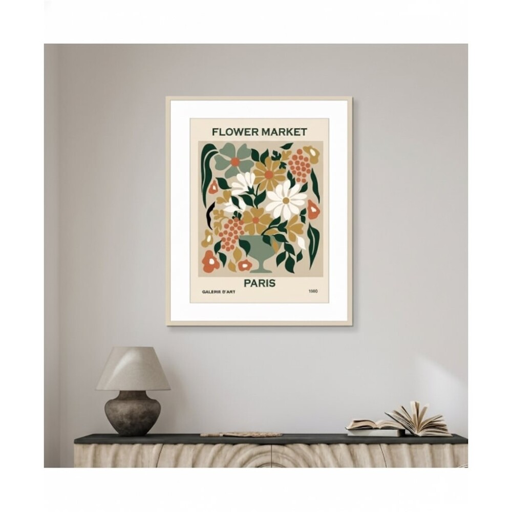 Cuadro Flower Market Paris con Marco 40 x 50 cm CUADRO 40X50CM MARCO FLOWER MARKET PARIS