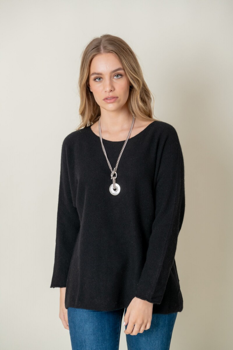 Sweater lana liso - Negro 