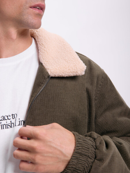 Campera bomber pana Verde