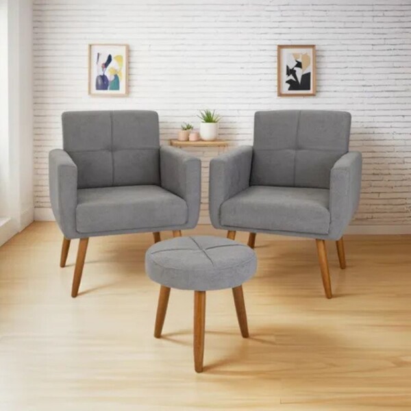 CONJUNTO DE POLTRONAS + PUFF ORLEANS - VARIOS COLORES CONJUNTO DE POLTRONAS + PUFF ORLEANS - VARIOS COLORES