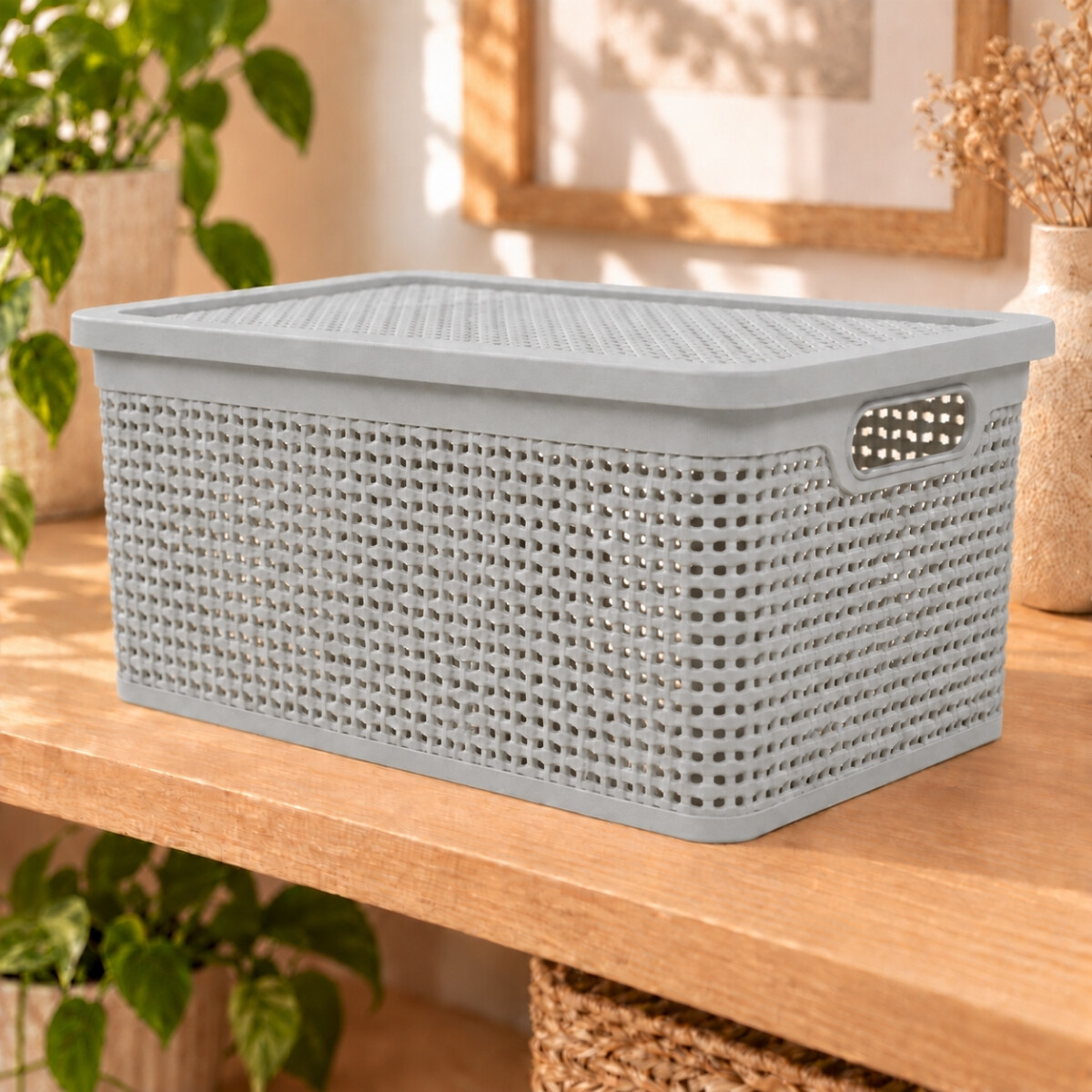 Caja simil ratán 25 lts - CAPPUCCINO 