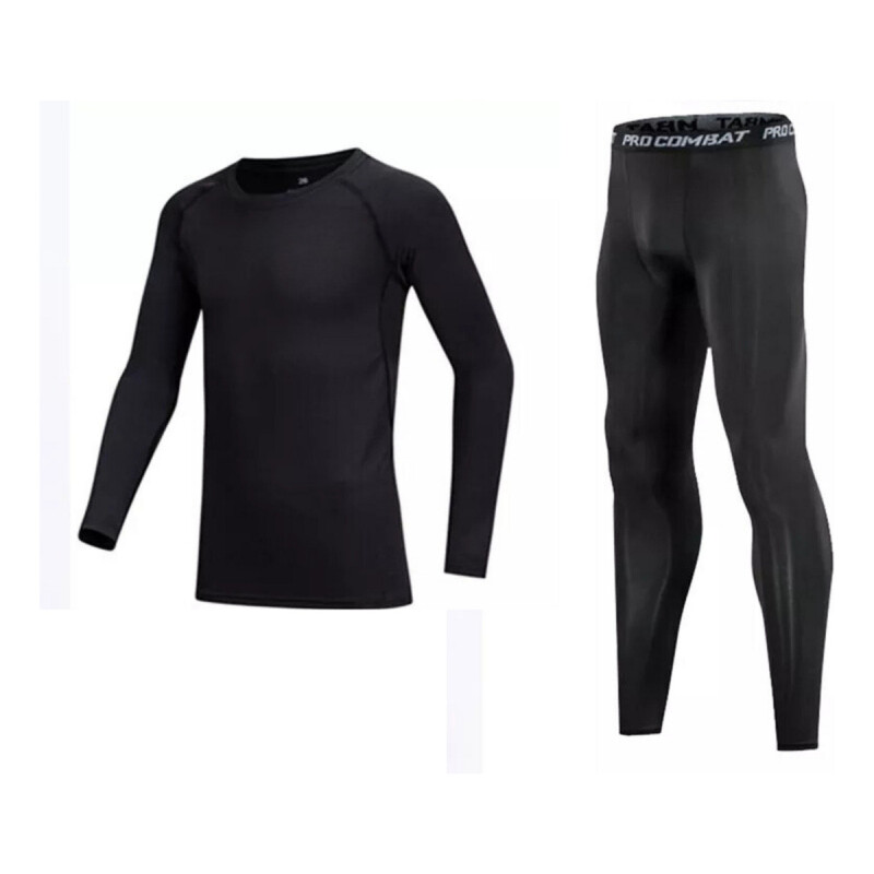 Conjunto Deportivo Infantil X2 Piezas Calza + Camiseta Negro Negro