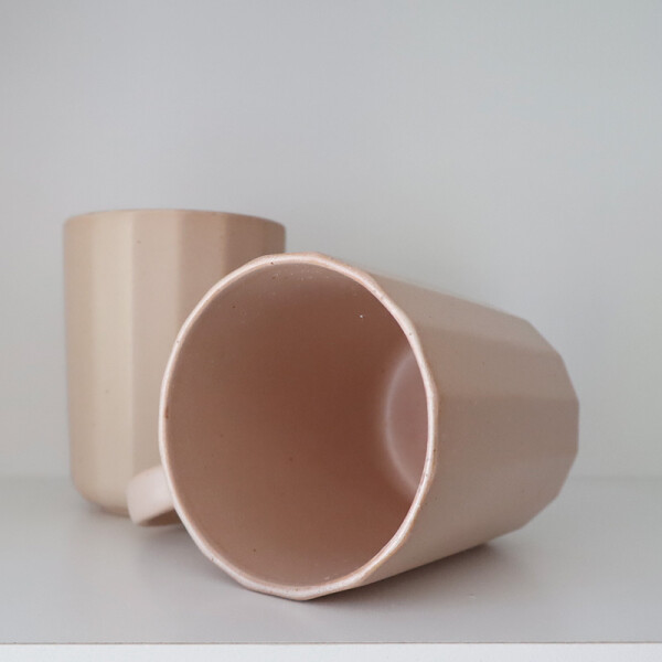 Taza facetada Rosada