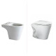 Inodoro Corto Con Tapa Y Bidet Juego Marina Blanco Brillante