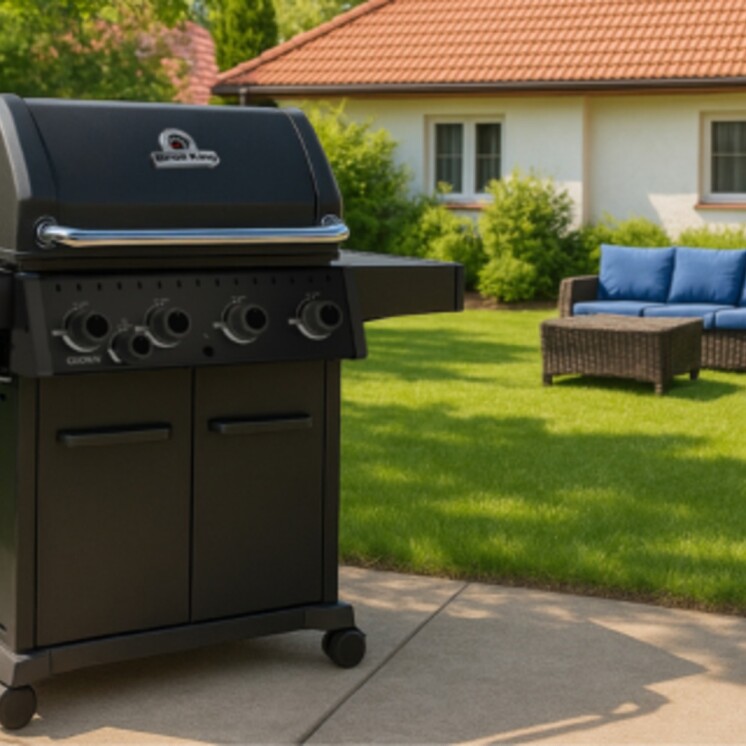 Barbacoa a Gas Broil King Crown 440 Shadow 4 Quemadores con Hornalla Lateral Barbacoa a Gas Broil King Crown 440 Shadow 4 Quemadores con Hornalla Lateral