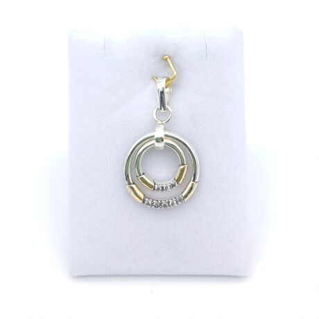 Colgante de plata 925, double en oro 18 ktes y circonias. Colgante de plata 925, double en oro 18 ktes y circonias.