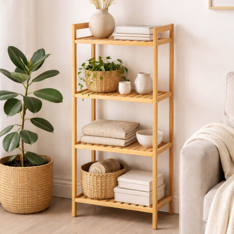 Estantería bambú de 4 estantes - 35x24x100cm Sc