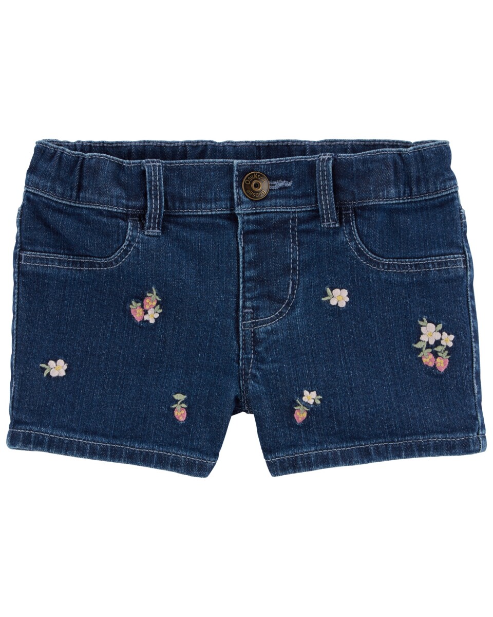 Short de jean con estampado frutillas 
