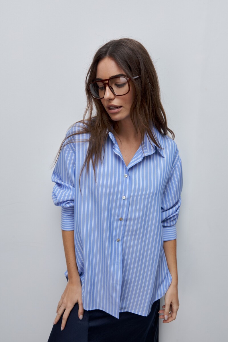 CAMISA DANAE STRIPE Azul Melange