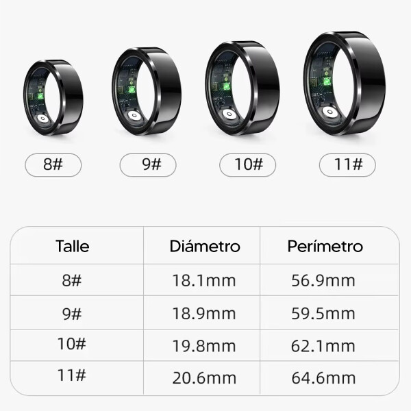 Anillo Colmi R02 Inteligente Talle 9 ANILLO SMART COLMI R02 NEGRO TALLE 9