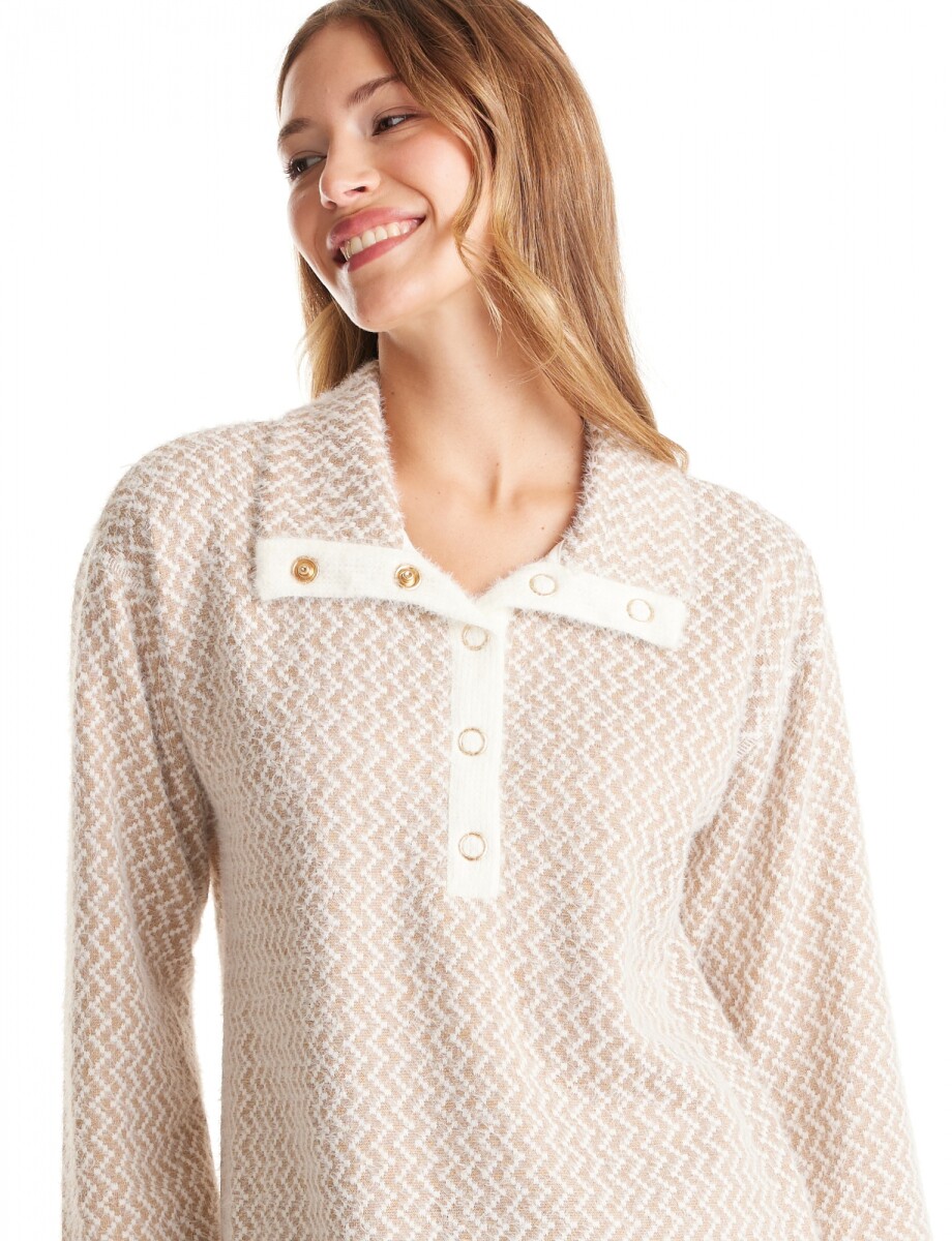 Buzo Zigzag Mohair - Beige/multi 