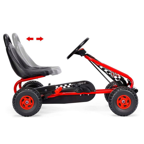 Kart Auto A Pedal Ruedas De Goma Y Freno 3-8 Años Rojo
