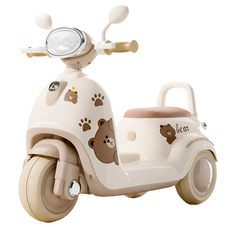 Triciclo Eléctrico Infantil Moto Para Niños A Batería Beige