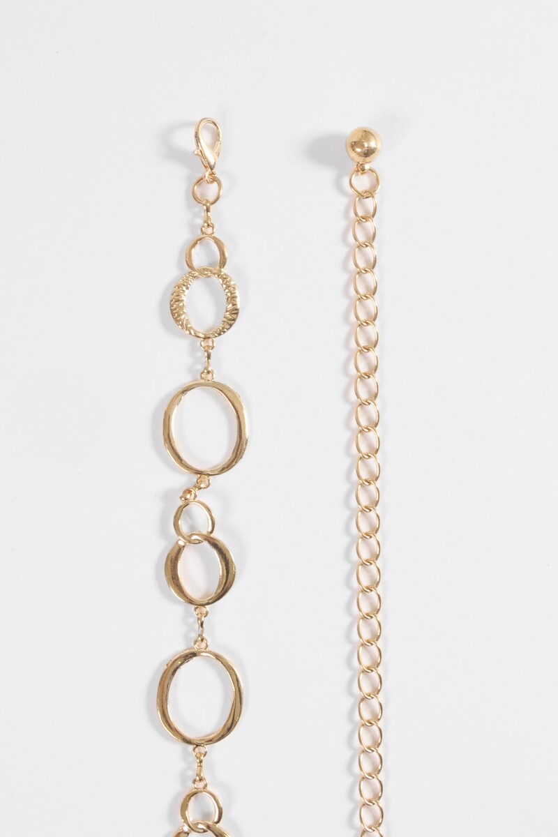 Cinturón metálico eslabones irregulares dorado