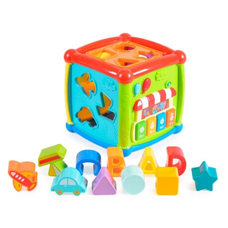 Cubo Didáctico Musical Juego Actividades de Encastre Huanger Multicolor