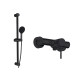 Griferia Ducha Exterior Con Barra Incl Telefono Y Flexible Color Negro Mate