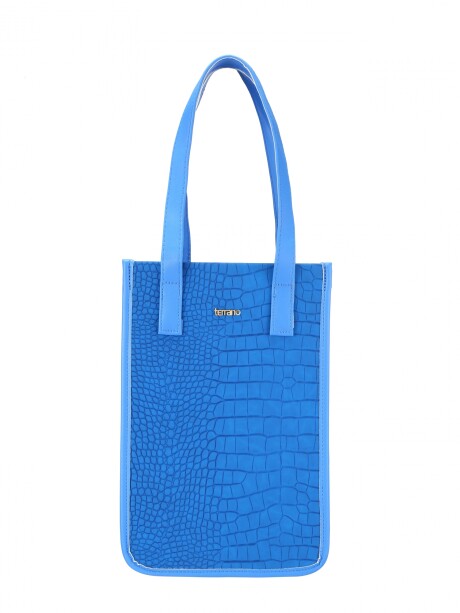Matera Bolsito Croco Croco Azul Electrico