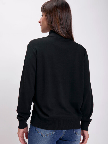 Polera de punto básica Negro