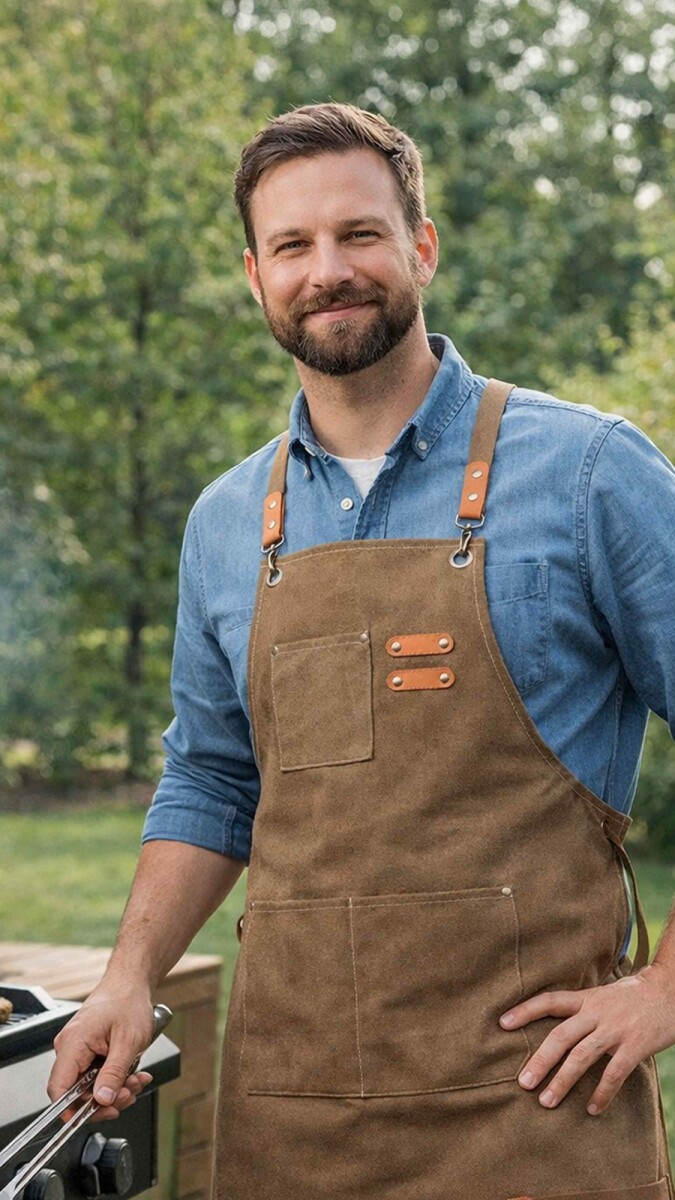 DELANTAL C/ BOLSILLOS CANVAS - KAKI 