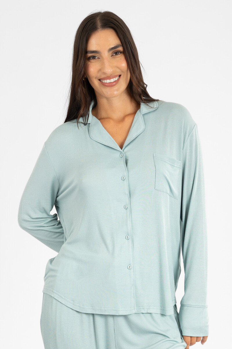 Pijama ribb americano Verde claro