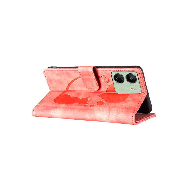 Flip cover Xiaomi Redmi 13C diseño gato color rosa Flip Cover Xiaomi Redmi 13c Diseño Gato Color Rosa