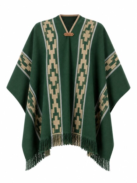 Poncho Bagual Guarda Verde y Beige