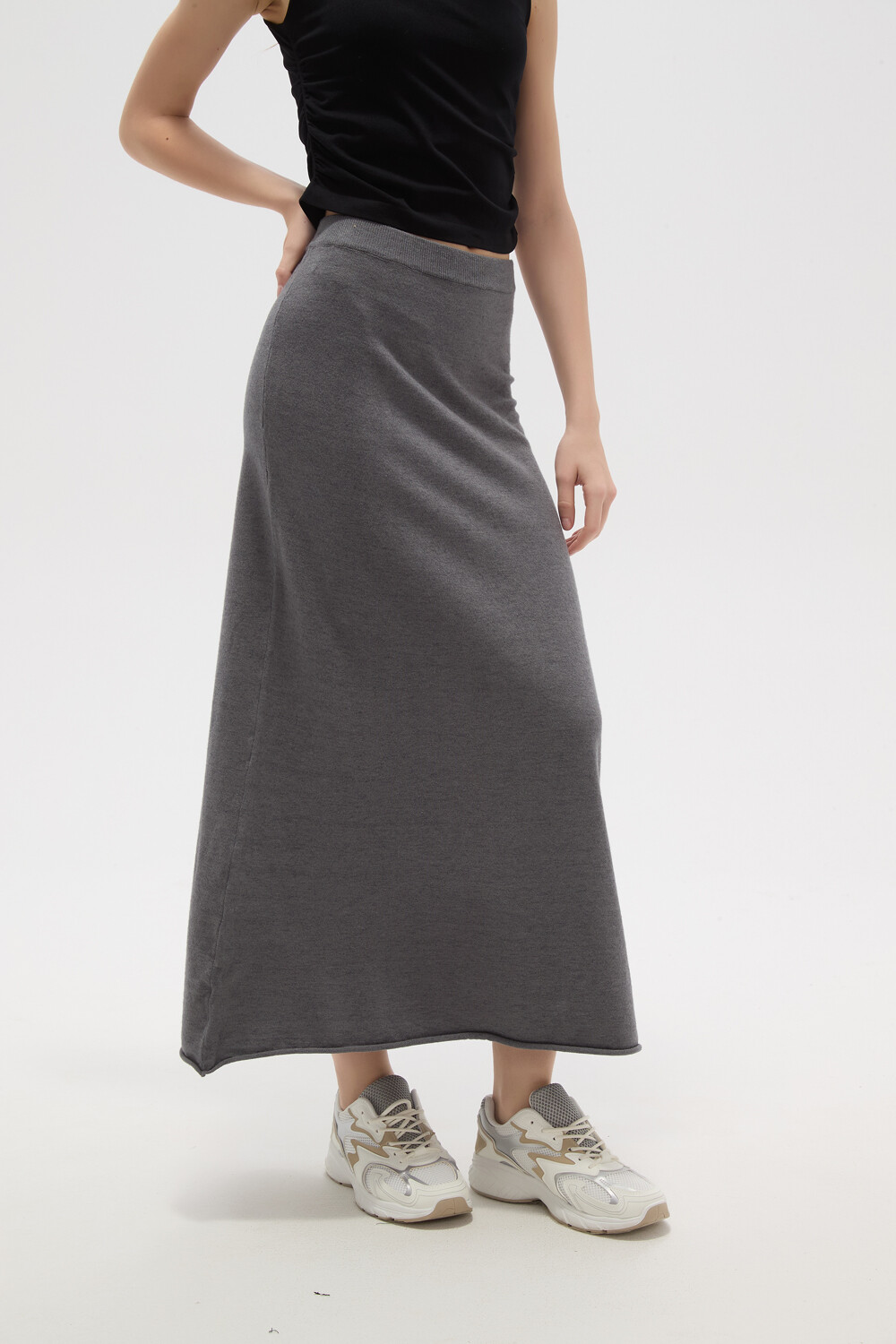 Falda Valira Gris Melange Oscuro