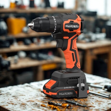 TALADRO ATORNILLADOR 20V S/CARB C/PERCUTOR 10MM 2BAT 2AMP HARDEN ++ N/a