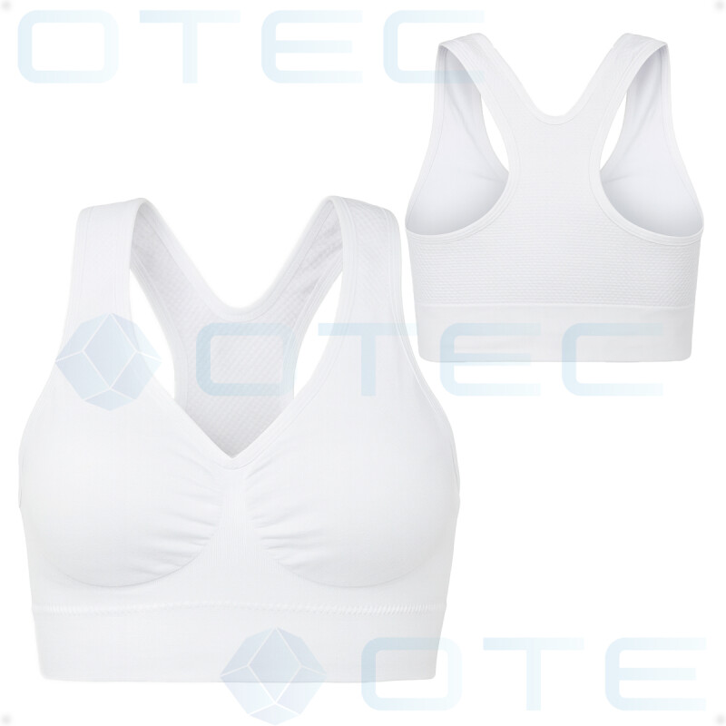 Soutien Top Sin Costuras Con Tiras Espalda Nadador Color Blanco