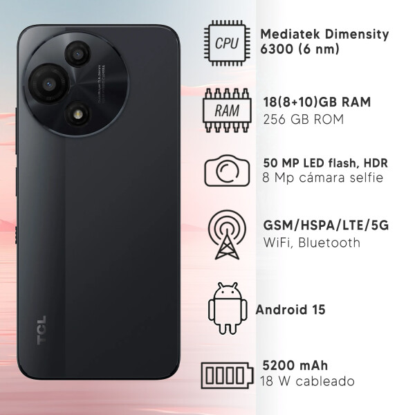 Celular Tcl 60 Se Nxtpaper 5g 18gb (8gb + 10gb) Ram 256gb GRIS