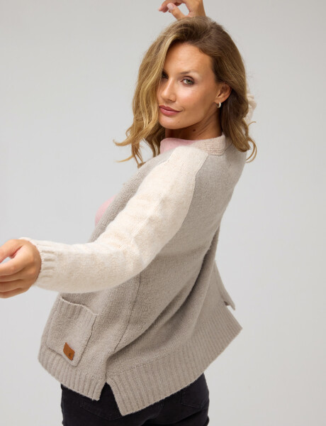 CARDIGAN TEJIDO COMBINADO Verde