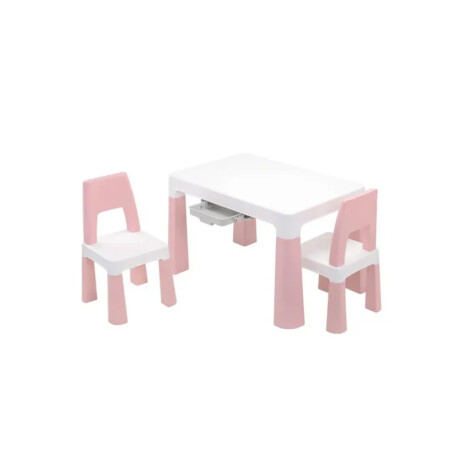 Juego Infantil de Mesa y 2 Sillas Blanco/Rosa