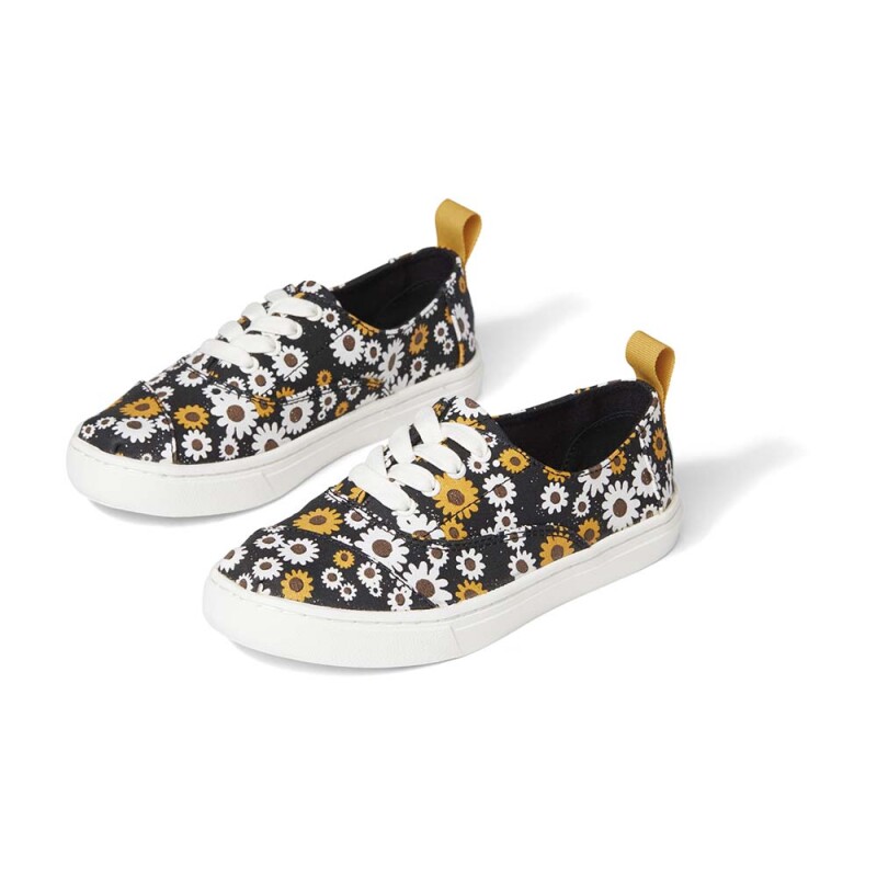 Youth Cordones Cupsole Sun Daisy Print - Niños Black
