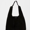 Bolso The Shopping en cuero gamuza Negro