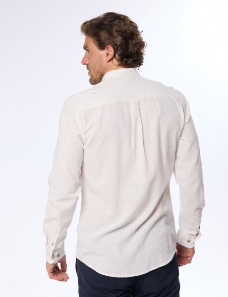 CAMISA DE LINO CUELLO MAO Beige