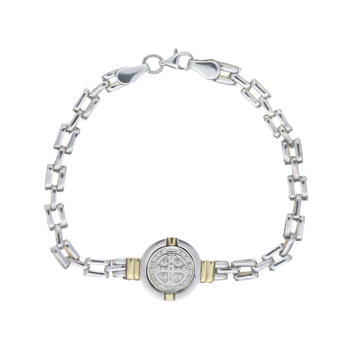 Pulsera de plata 925 y double Oro 18 ktes SAN BENITO 