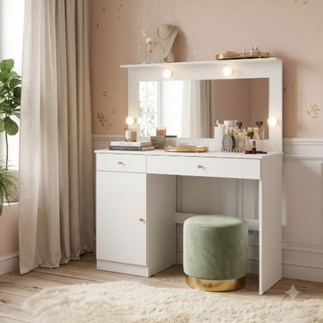TOCADOR NATIVA CAMARIM DIAMANTE 1 PUERTA 2 CAJONES. WHITE TOCADOR NATIVA CAMARIM DIAMANTE 1 PUERTA 2 CAJONES. WHITE