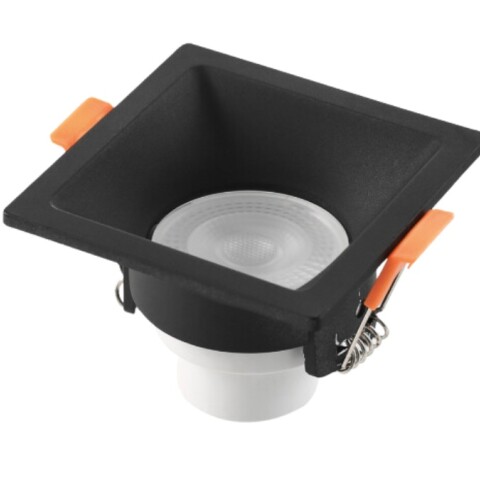 SPOT EMB CUADR 3W NEGRO 7,4CM 3000K SPOT EMB CUADR 3W NEGRO 7,4CM 3000K