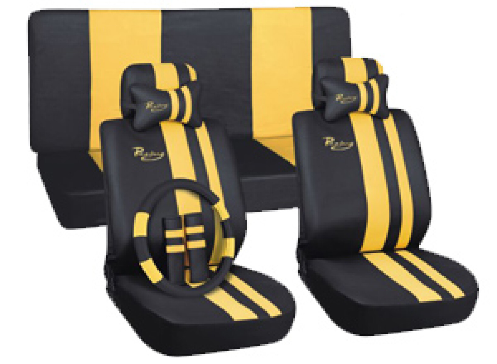 CUBRE ASIENTO - NEGRO-ROJO-NEGRO-AZUL-NEGRO AMARILLO - 