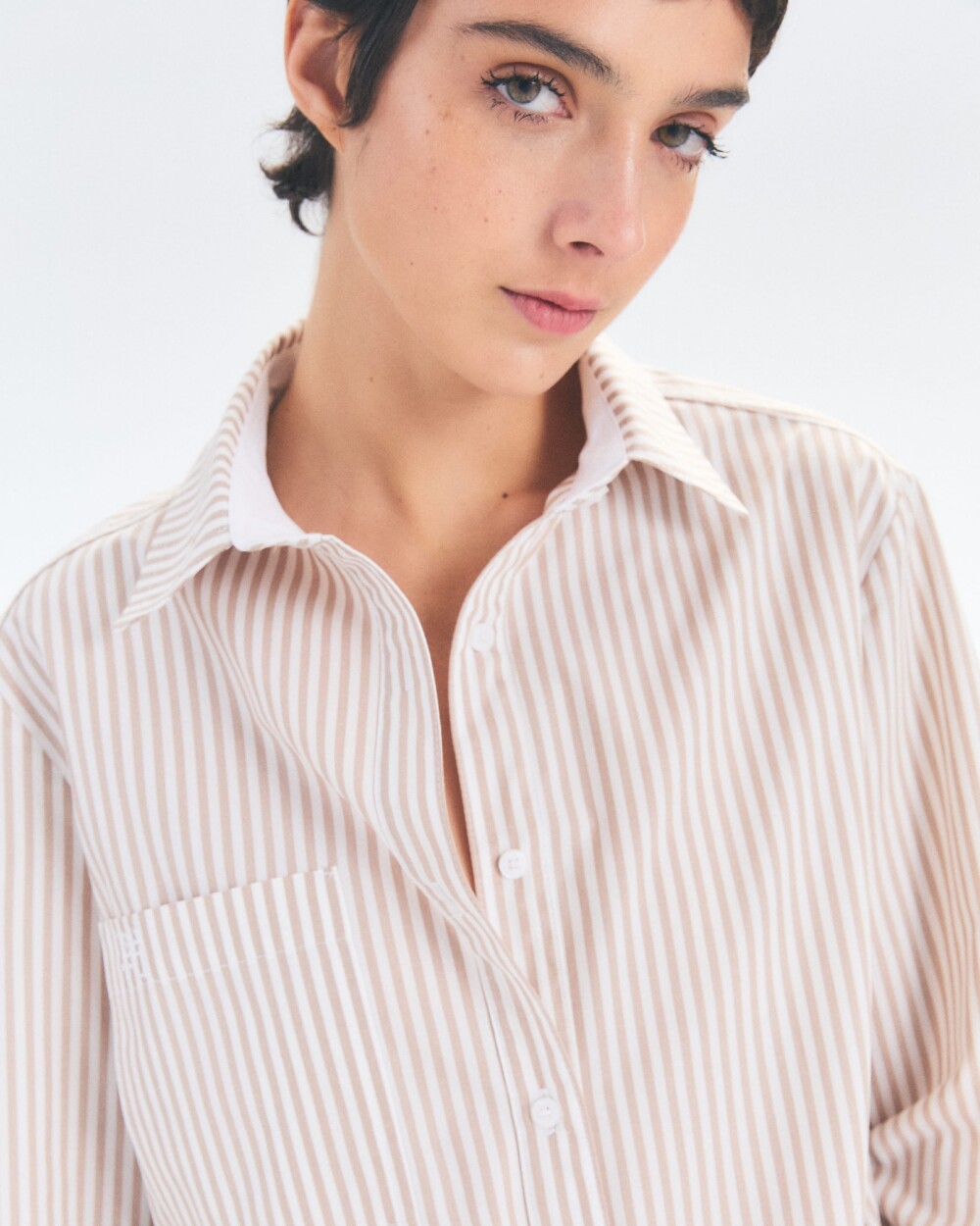 Camisa Strip Camel