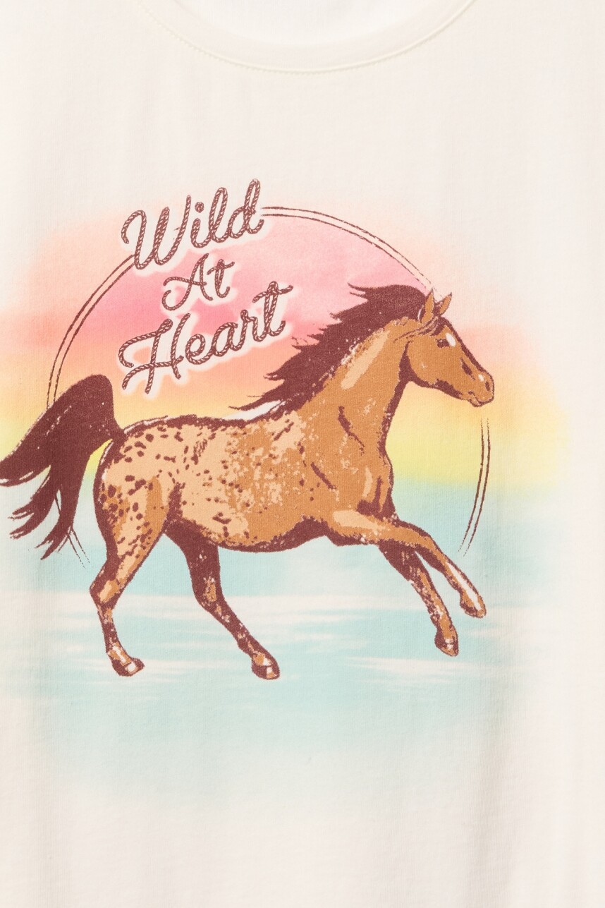 Remera Gráfico Niña Horse
