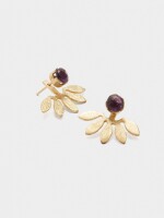 Pendientes De Hoja Con Piedra dorado
