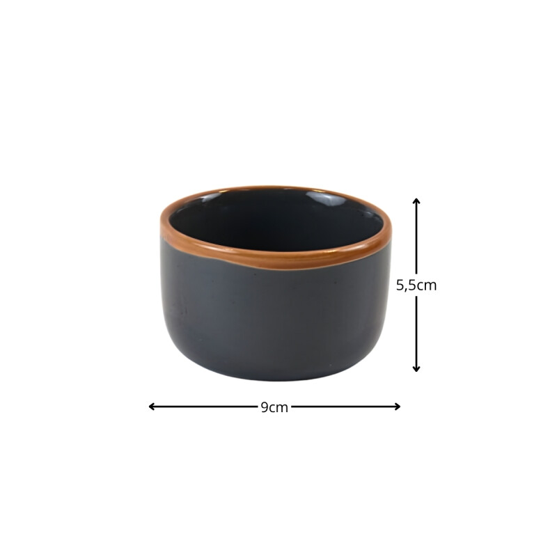 Set x2 Ramequin cerámica 9x5,5 cm GRIS OSCURO
