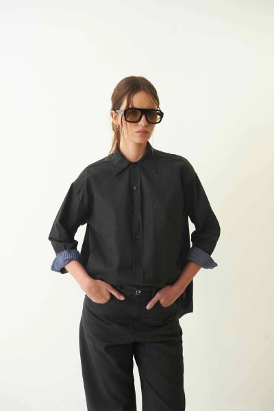 Camisa Rex encuerada Negro