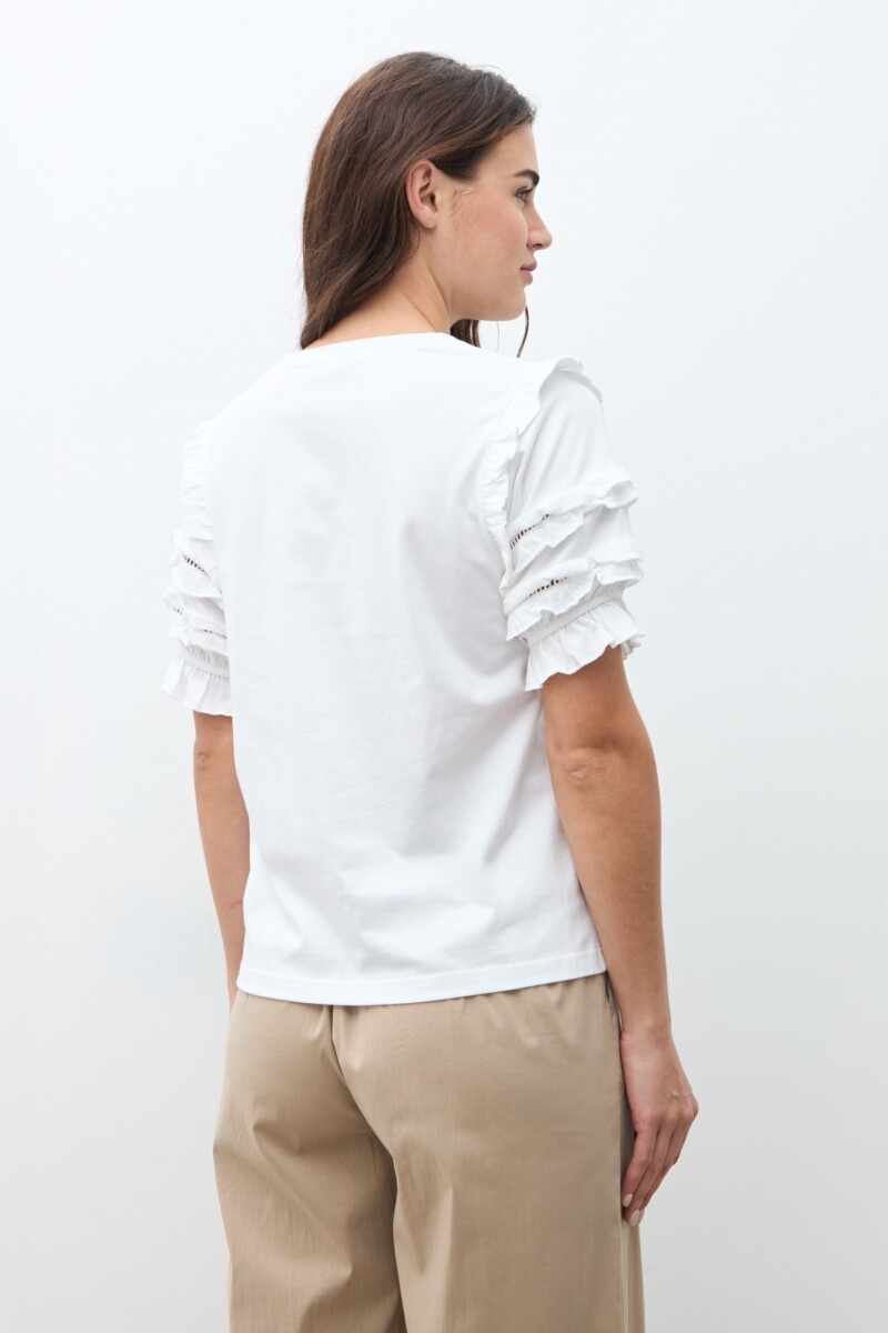 Remera mangas abullonadas blanco