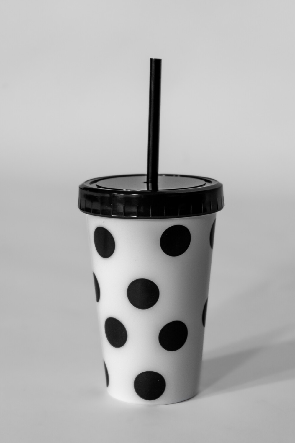 Vaso Con Tapa + Sorbito Lunares Y Corazones Estampado 2