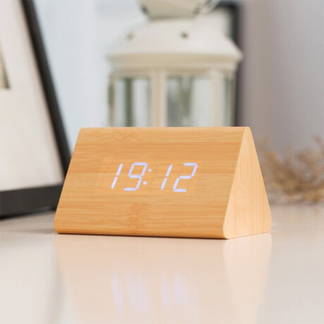 Reloj de madera rectangular con luz led blanca chico Sc